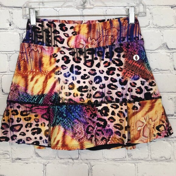 Dona Jo Multi Animal Print JoJo Skirt Size 1 Tennis Pickleball - Picture 1 of 7